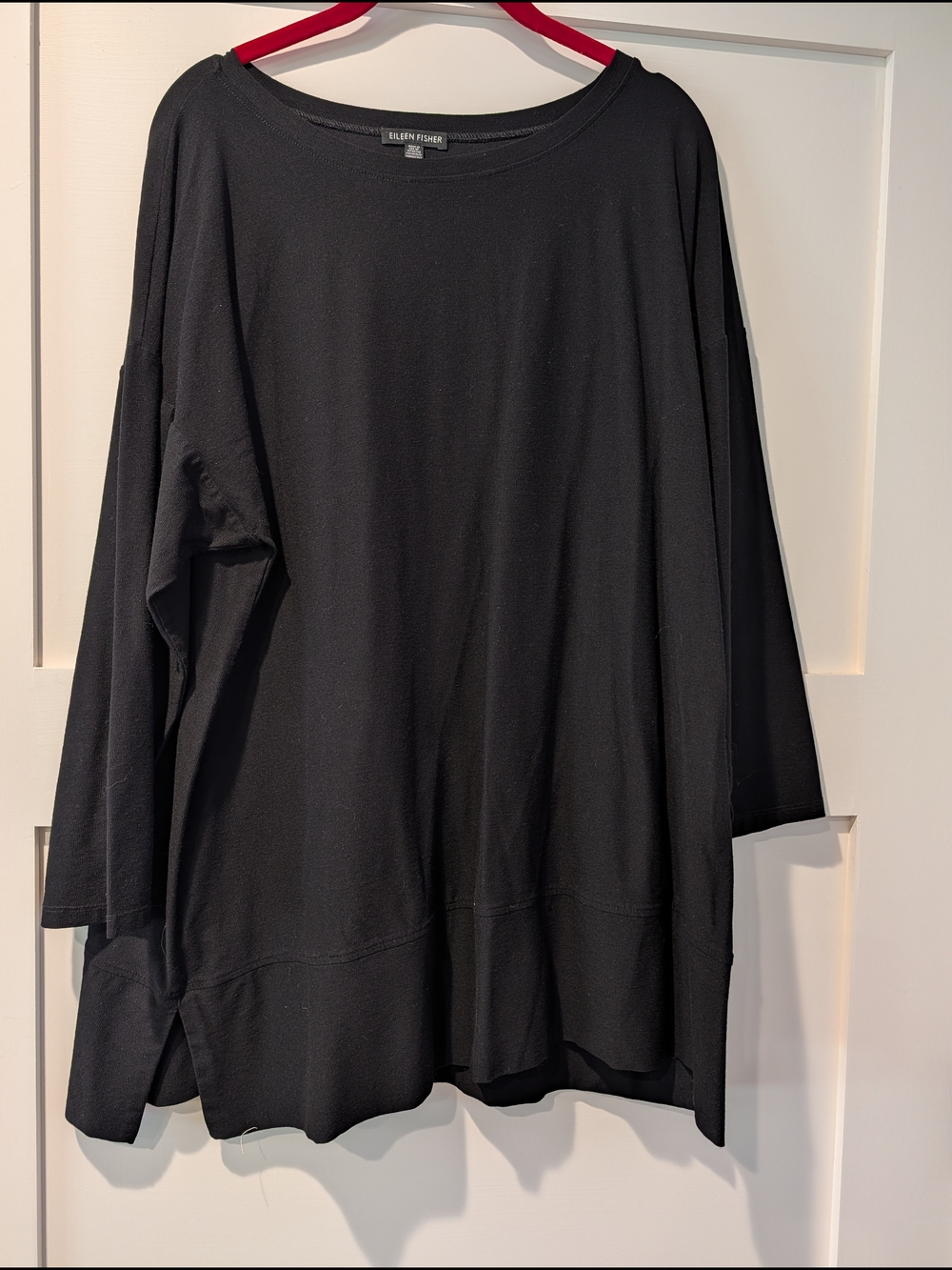 Eileen Fisher Black Relaxed Long-Sleeve Tunic
